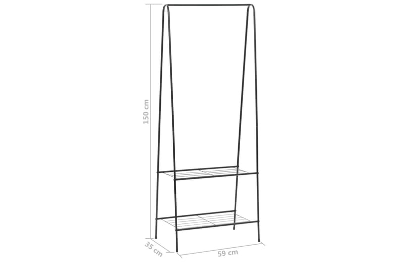 Klesstativ 59x35x150 cm svart - Oppbevaring - Klesoppbevaring - Stumtjener - Henge knagg