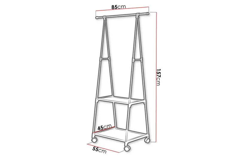 Klesstativ 85 cm - Svart - Oppbevaring - Klesoppbevaring - Stumtjener - Klesstativ