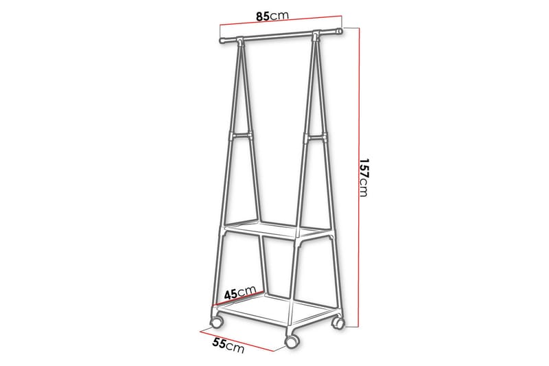 Klesstativ 85 cm - Svart - Oppbevaring - Klesoppbevaring - Stumtjener - Klesstativ