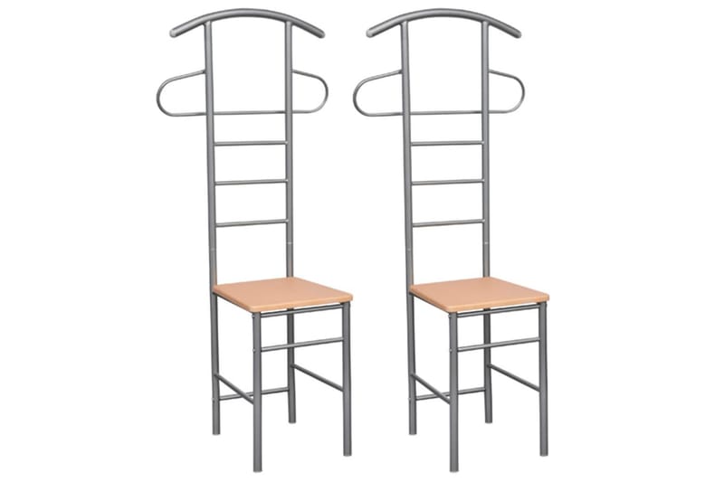 Klesstativ med stol 2 stk metall - Oppbevaring - Klesoppbevaring - Stumtjener - Stumtjener