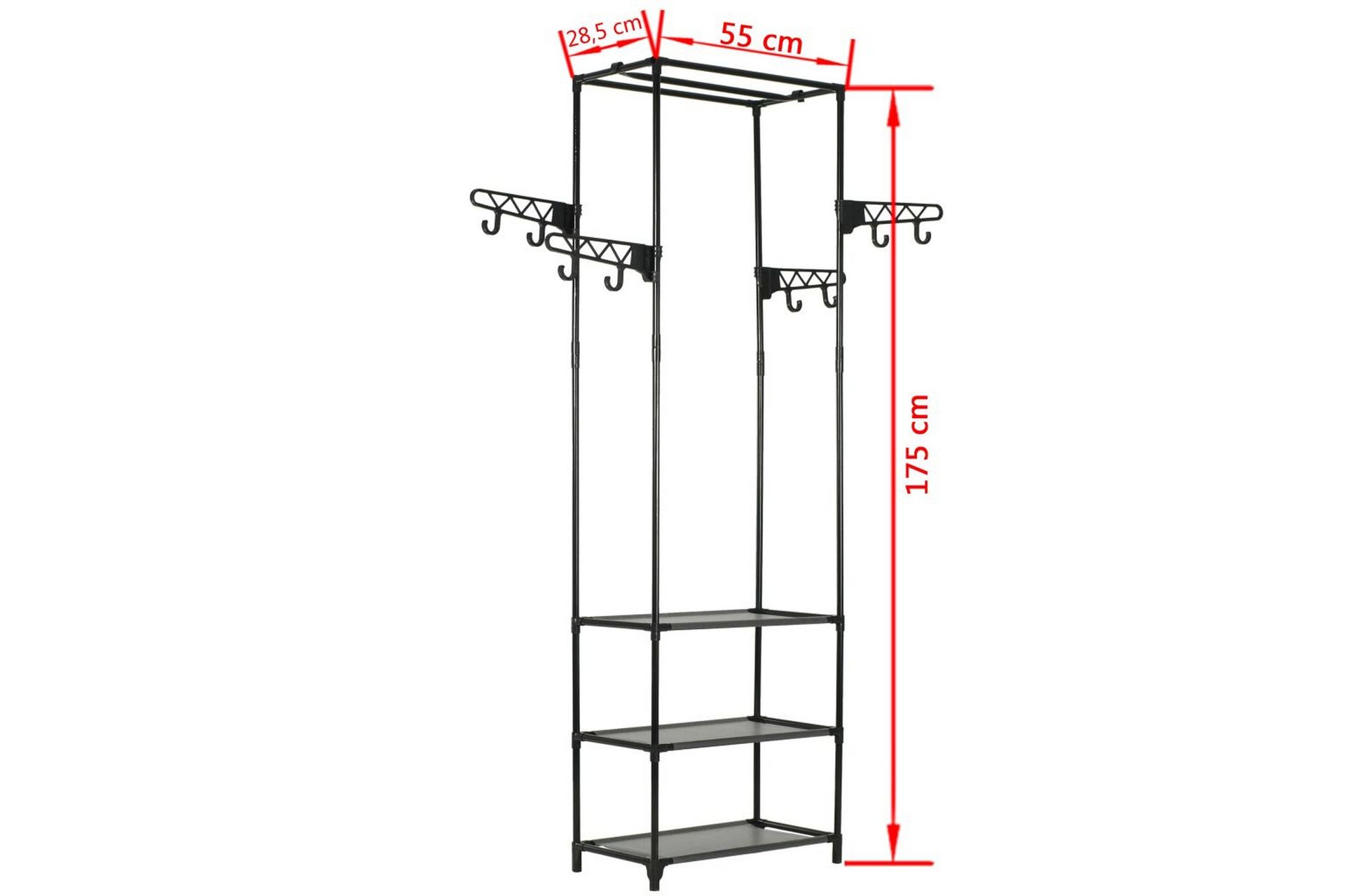 Klesstativ stål og ikke-vevd stoff 55x28,5x175 cm svart - Oppbevaring - Klesoppbevaring - Stumtjener - Henge knagg