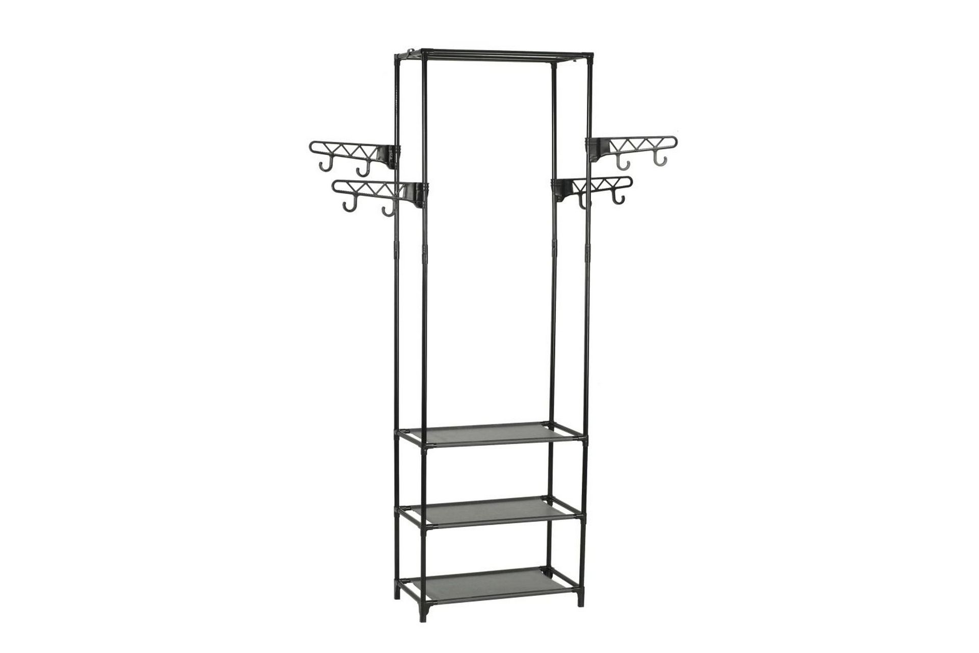 Klesstativ stål og ikke-vevd stoff 55x28,5x175 cm svart - Oppbevaring - Klesoppbevaring - Stumtjener - Henge knagg