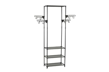 Klesstativ stål og ikke-vevd stoff 55x28,5x175 cm svart - Oppbevaring - Klesoppbevaring - Stumtjener - Henge knagg