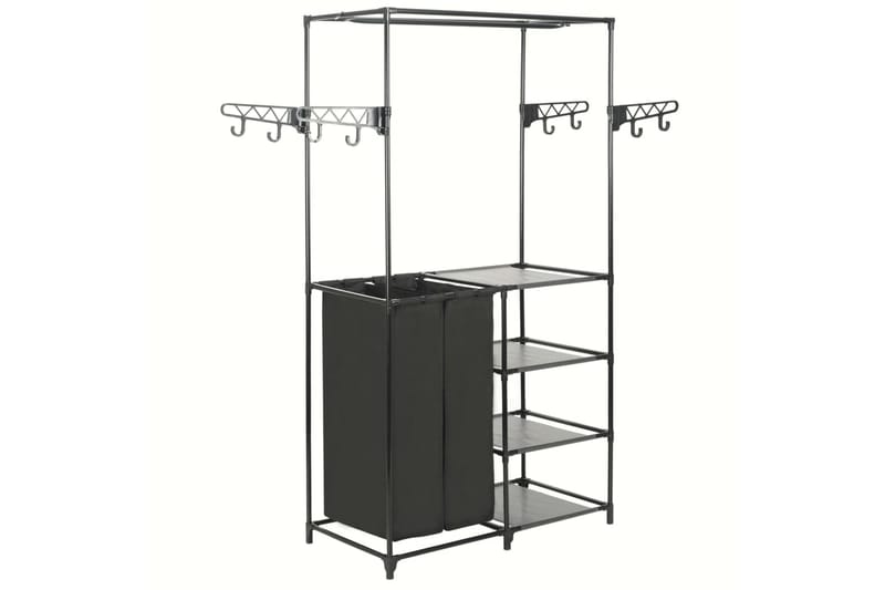 Klesstativ stål og ikke-vevd stoff 87x44x158 cm svart - Oppbevaring - Klesoppbevaring - Stumtjener - Henge knagg