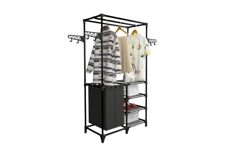 Klesstativ stål og ikke-vevd stoff 87x44x158 cm svart - Oppbevaring - Klesoppbevaring - Stumtjener - Henge knagg