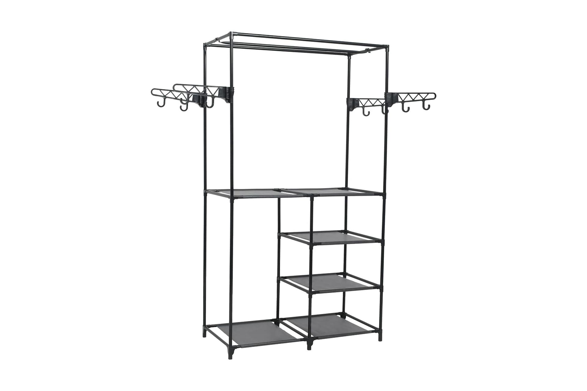 Klesstativ stål og ikke-vevd stoff 87x44x158 cm svart - Oppbevaring - Klesoppbevaring - Stumtjener - Henge knagg