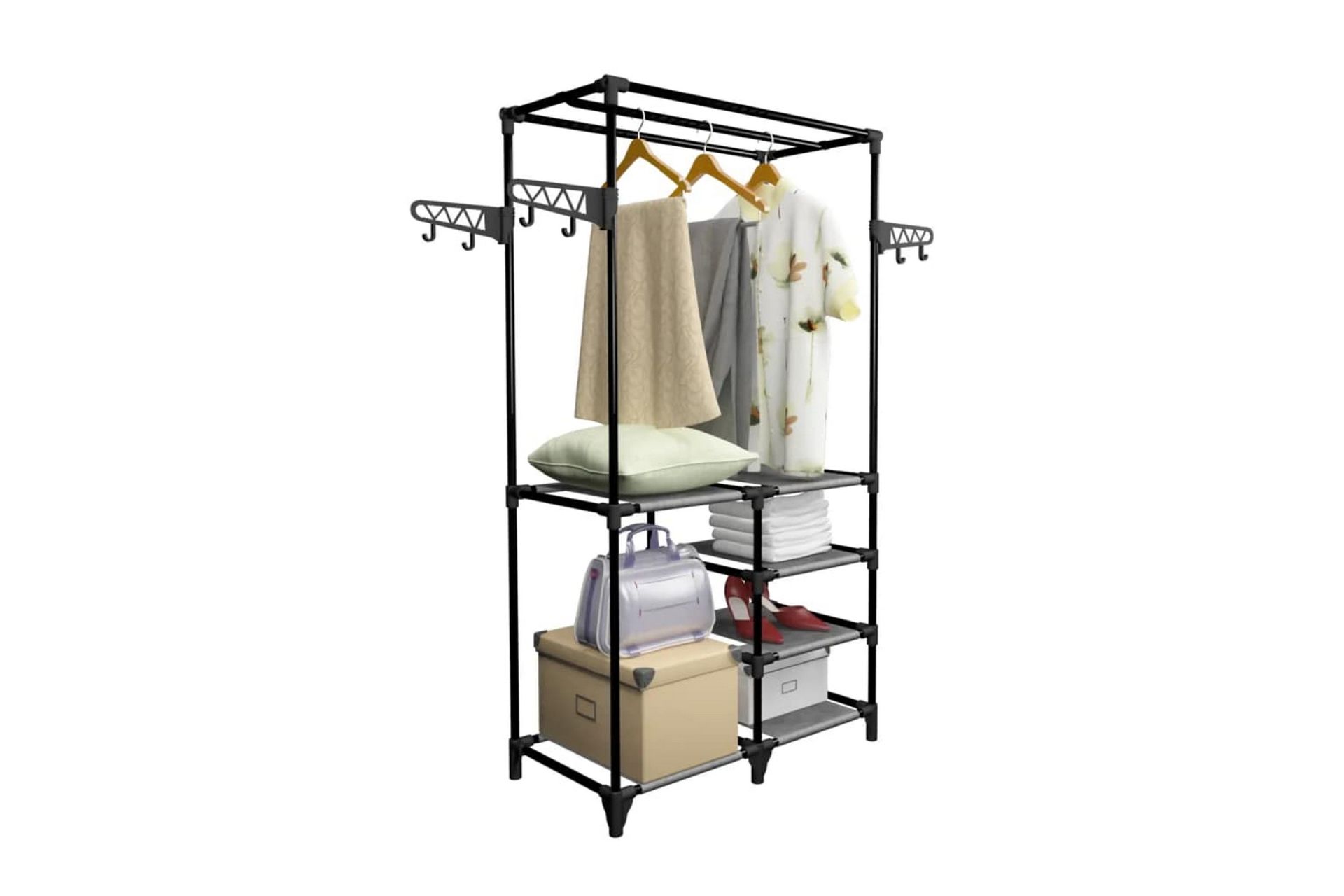 Klesstativ stål og ikke-vevd stoff 87x44x158 cm svart - Oppbevaring - Klesoppbevaring - Stumtjener - Henge knagg
