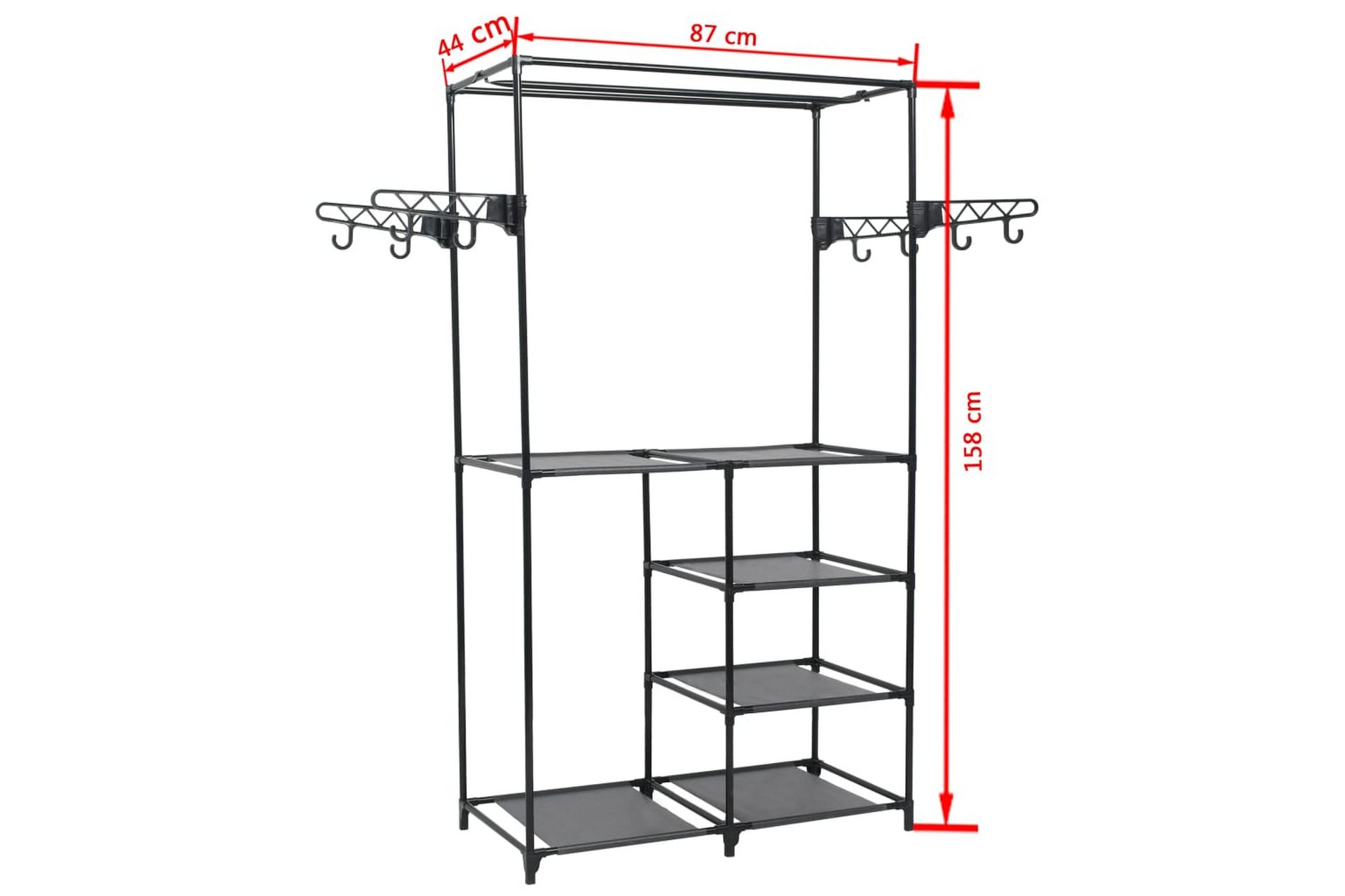 Klesstativ stål og ikke-vevd stoff 87x44x158 cm svart - Oppbevaring - Klesoppbevaring - Stumtjener - Henge knagg