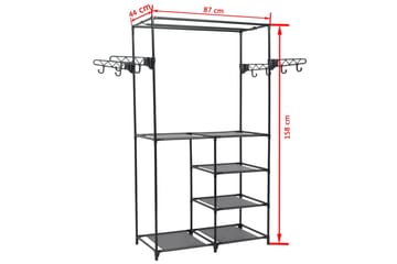 Klesstativ stål og ikke-vevd stoff 87x44x158 cm svart - Oppbevaring - Klesoppbevaring - Stumtjener - Henge knagg