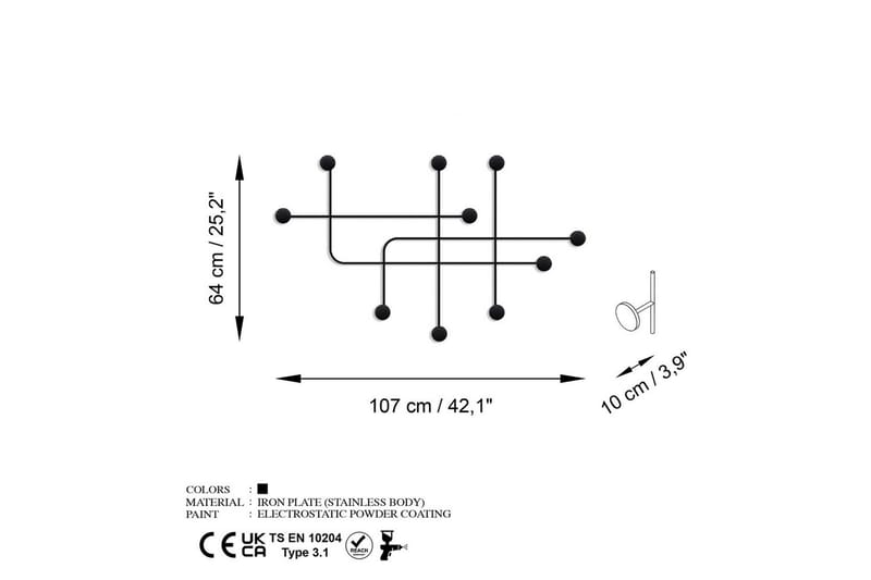 Metall Vegghook Australia Svart - Svart - Oppbevaring - Klesoppbevaring - Stumtjener
