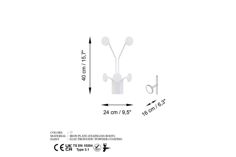 Metall Vegghook Clarra Hvit - Hvit - Oppbevaring - Klesoppbevaring - Stumtjener