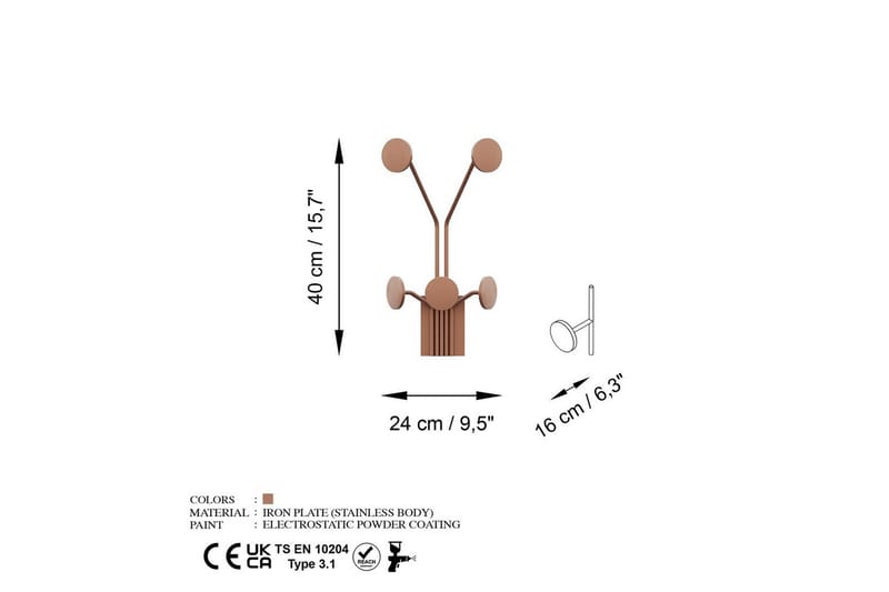 Metall Vegghook Clarra Kobber - Kobber - Oppbevaring - Klesoppbevaring - Stumtjener