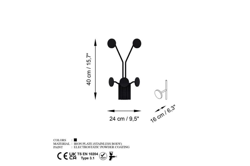 Metall Vegghook Clarra Svart - Svart - Oppbevaring - Klesoppbevaring - Stumtjener