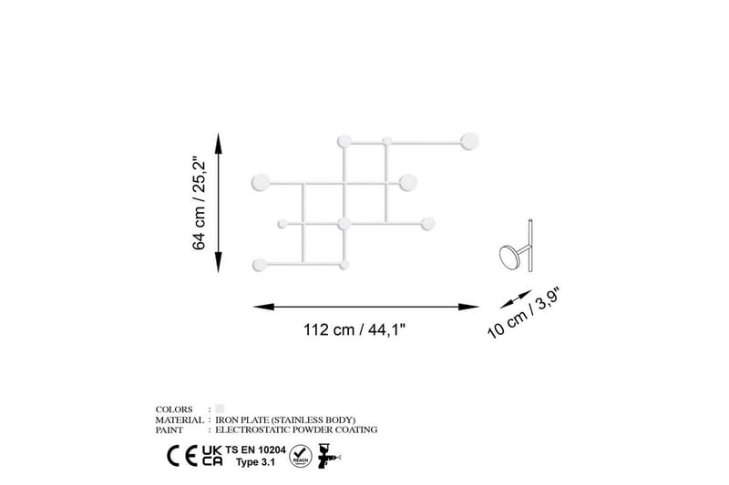Metall Vegghook Colna Hvit - Hvit - Oppbevaring - Klesoppbevaring - Stumtjener