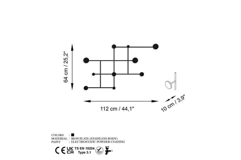 Metall Vegghook Colna Svart - Svart - Oppbevaring - Klesoppbevaring - Stumtjener