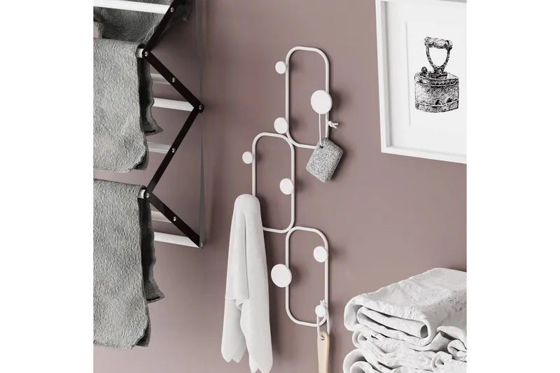 Metall Vegghook Dravos Hvit - Hvit - Oppbevaring - Klesoppbevaring - Stumtjener