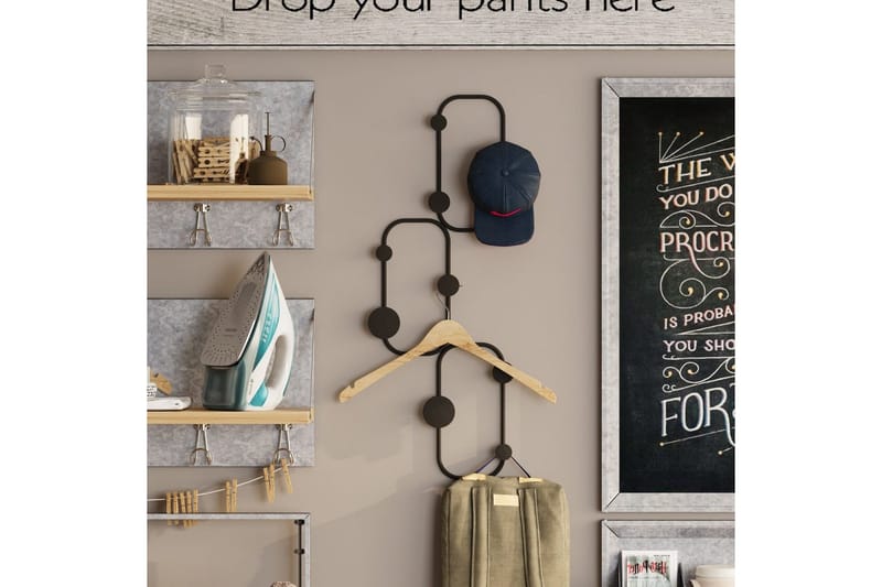 Metall Vegghook Dravos Svart - Svart - Oppbevaring - Klesoppbevaring - Stumtjener