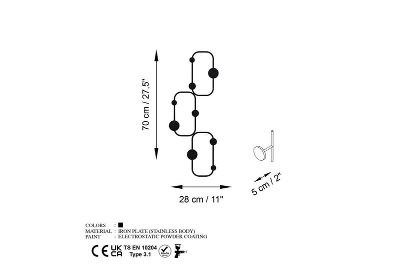 Metall Vegghook Dravos Svart - Svart - Oppbevaring - Klesoppbevaring - Stumtjener