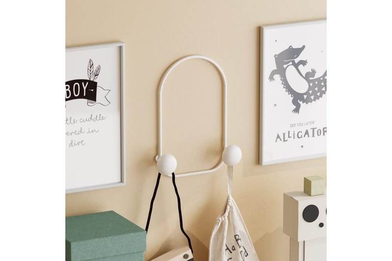 Metall Vegghook Frosk Hvit - Hvit - Oppbevaring - Klesoppbevaring - Stumtjener