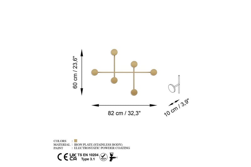 Metall Vegghook Inermis Gull - Gull - Oppbevaring - Klesoppbevaring - Stumtjener