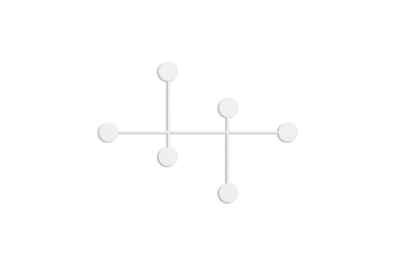 Metall Vegghook Inermis Hvit, Hvit