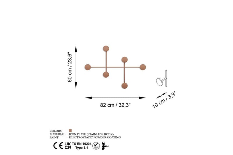 Metall Vegghook Inermis Kobber - Kobber - Oppbevaring - Klesoppbevaring - Stumtjener