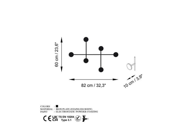 Metall Vegghook Inermis Svart - Svart - Oppbevaring - Klesoppbevaring - Stumtjener