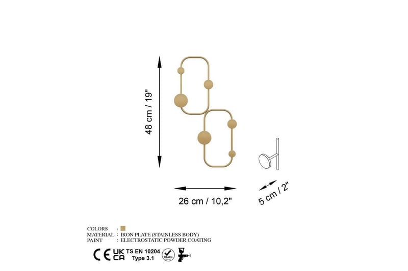 Metall Vegghook Marihøne Gull - Gull - Oppbevaring - Klesoppbevaring - Stumtjener