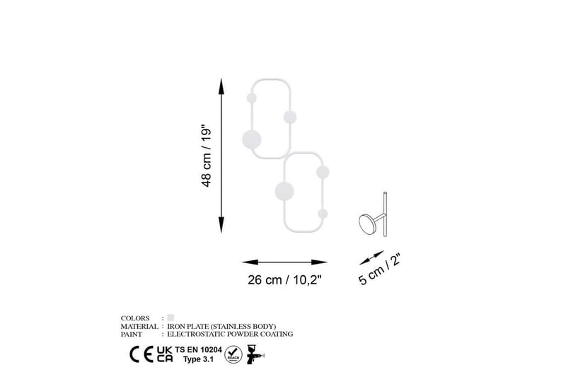Metall Vegghook Marihøne Hvit - Hvit - Oppbevaring - Klesoppbevaring - Stumtjener
