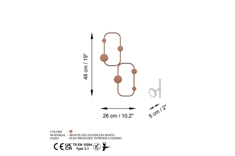 Metall Vegghook Marihøne Kobber - Kobber - Oppbevaring - Klesoppbevaring - Stumtjener