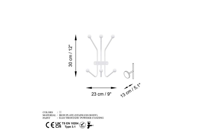 Metall Vegghook Maur Hvit - Hvit - Oppbevaring - Klesoppbevaring - Stumtjener