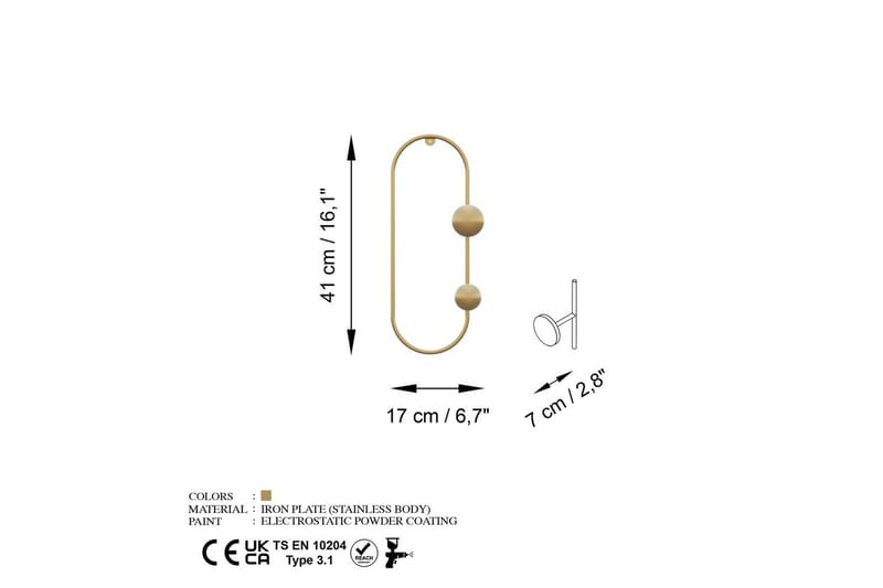 Metall Vegghook Sota Gull - Gull - Oppbevaring - Klesoppbevaring - Stumtjener