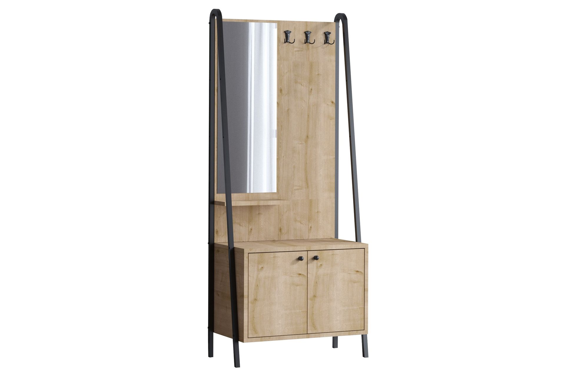Naisi Herrebetjent 74 cm - Eik/Svart - Oppbevaring - Klesoppbevaring - Stumtjener - Stumtjener