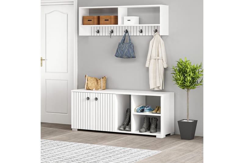 Rinorea Kleshengere 120x51,6 cm - Hvit - Oppbevaring - Klesoppbevaring - Stumtjener