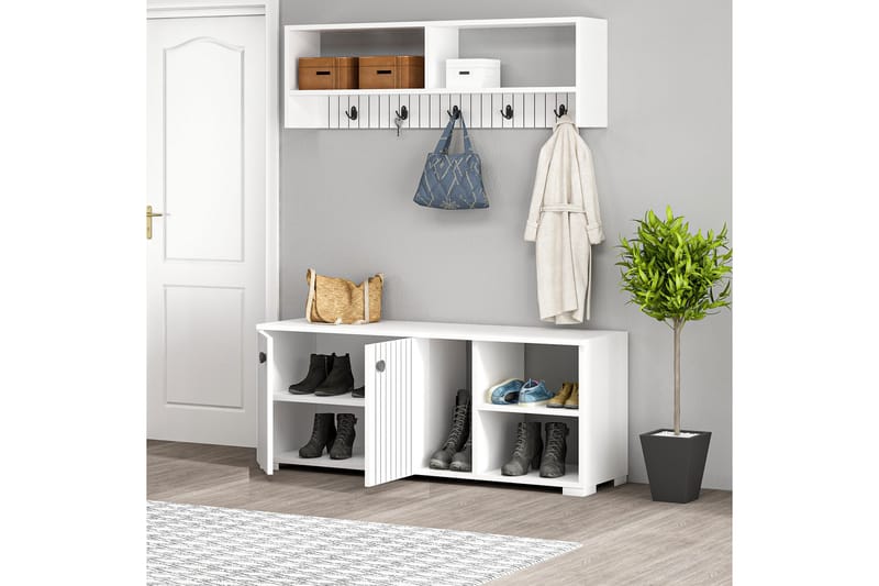 Rinorea Kleshengere 120x51,6 cm - Hvit - Oppbevaring - Klesoppbevaring - Stumtjener