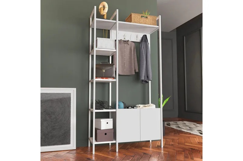 Rinorea Kleshengere 90x175 cm - Hvit - Oppbevaring - Klesoppbevaring - Stumtjener