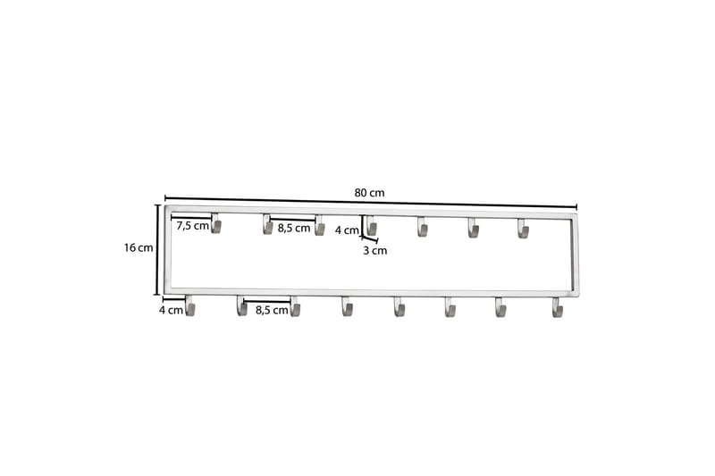 Seddik Kleskrok 80 cm - Sølv - Stumtjener - Knagger - Henge knagg