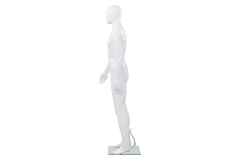 Full-body mannlig utstillingsdukke m. glass base hvit 185cm - Stumtjener - Stumtjener