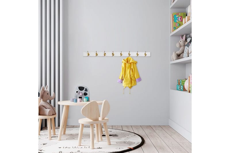 Trekrokke av tre Ranvir Hvit / Gull - 100 x 7 x 8 - Oppbevaring - Klesoppbevaring - Stumtjener