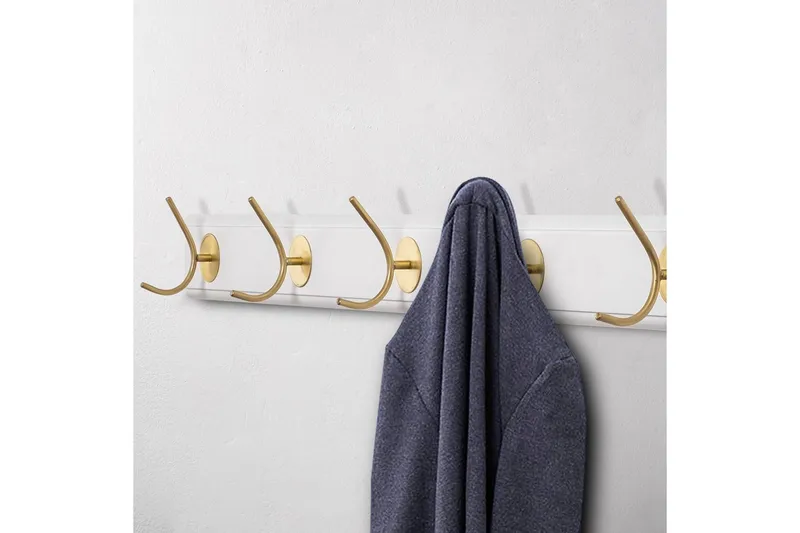 Trekrokke av tre Ranvir Hvit / Gull - 65 x 7 x 8 - Oppbevaring - Klesoppbevaring - Stumtjener