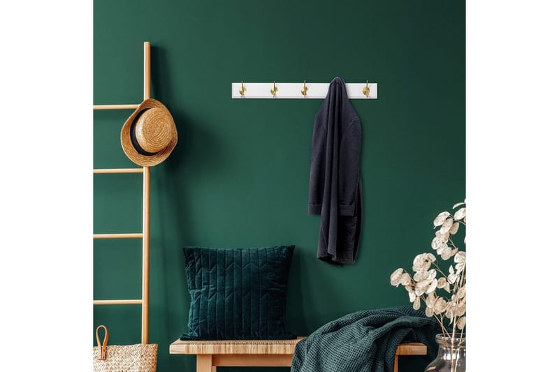 Trekrokke av tre Ranvir Hvit / Gull - 65 x 7 x 8 - Oppbevaring - Klesoppbevaring - Stumtjener