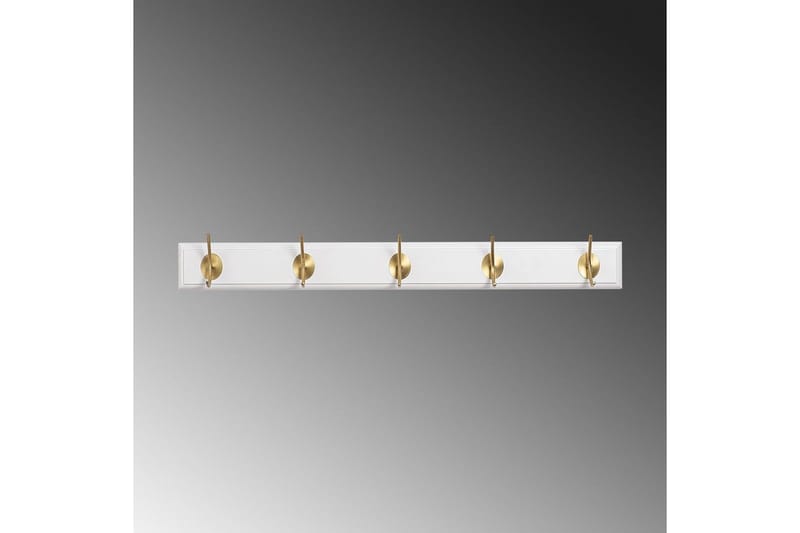 Trekrokke av tre Ranvir Hvit / Gull - 65 x 7 x 8 - Oppbevaring - Klesoppbevaring - Stumtjener