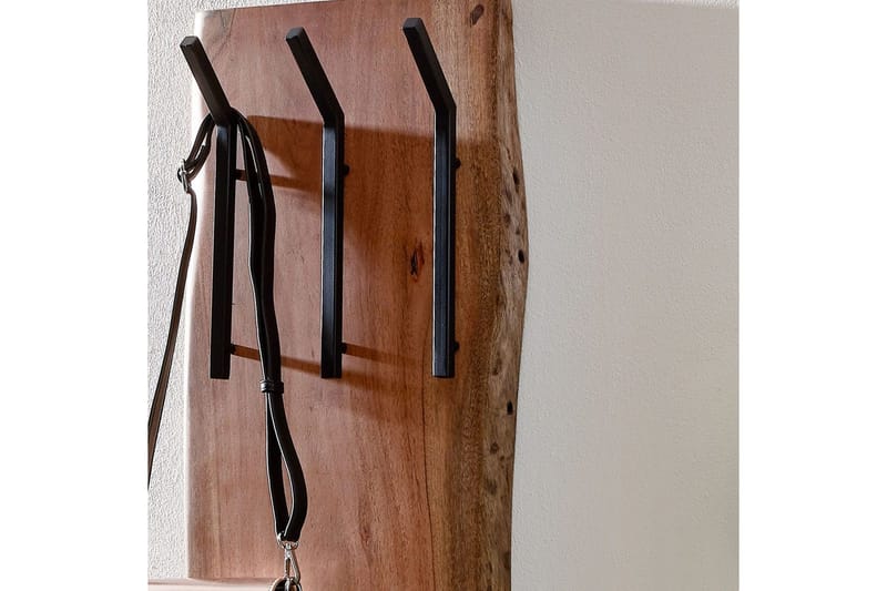 Vegghylle Wohnling Massivt treverk trekanter veggmontert knaggrekke 35X100 cm industriell - Oppbevaring - Klesoppbevaring - Stumtjener - Klesstativ