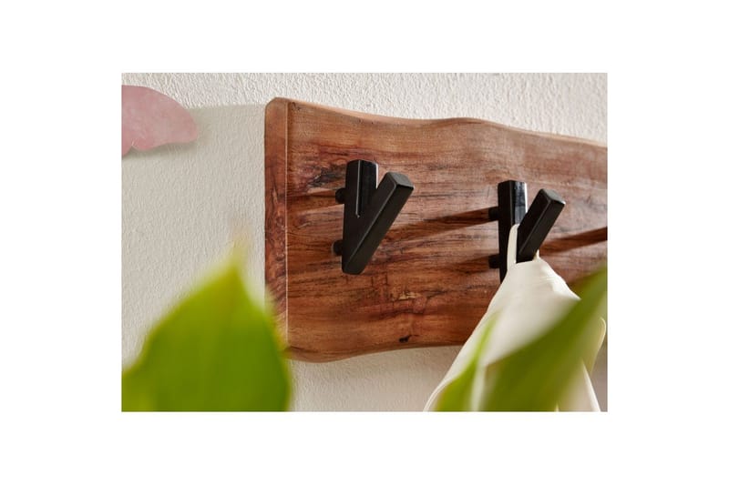 Vegghylle Wohnling Vegghengt knaggrekke i heltre tre kant 60 cm industriell - Oppbevaring - Klesoppbevaring - Stumtjener - Klesstativ