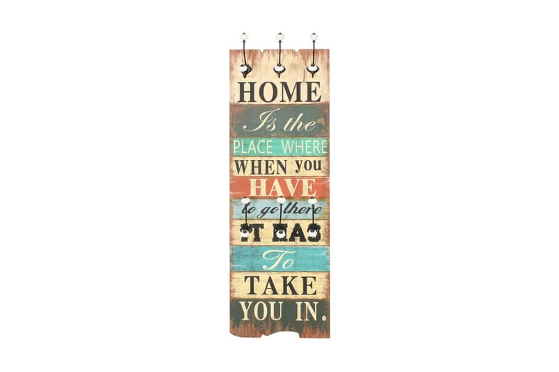Veggmontert klesstativ med 6 kroker 120x40 cm HOME IS - Multi - Oppbevaring - Klesoppbevaring - Stumtjener - Henge knagg