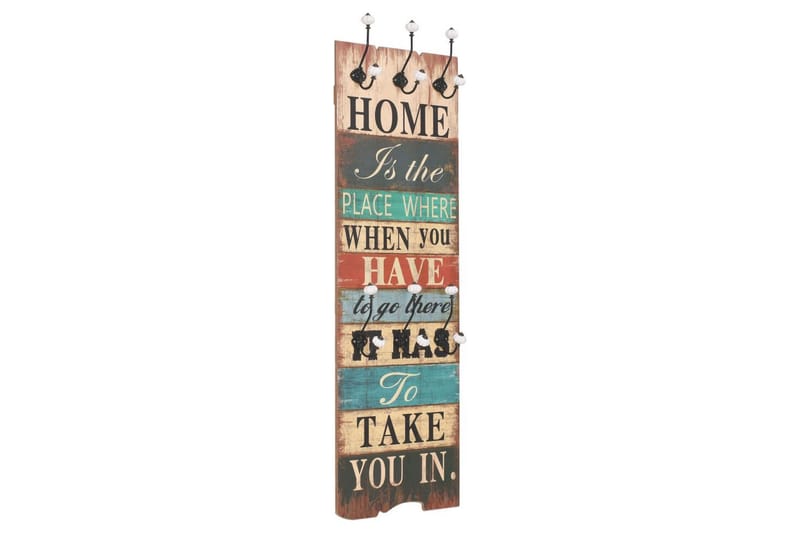 Veggmontert klesstativ med 6 kroker 120x40 cm HOME IS - Multi - Oppbevaring - Klesoppbevaring - Stumtjener - Henge knagg