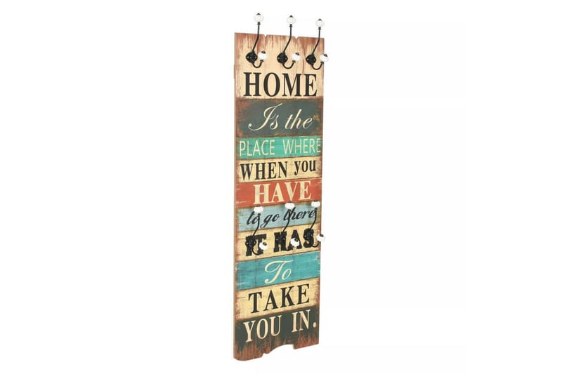 Veggmontert klesstativ med 6 kroker 120x40 cm HOME IS - Multi - Oppbevaring - Klesoppbevaring - Stumtjener - Henge knagg