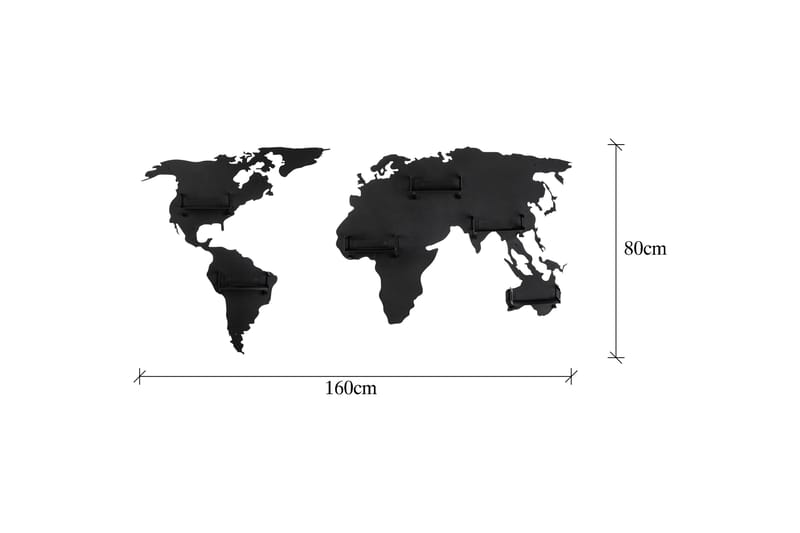 World Map Kleskrok - Svart - Oppbevaring - Klesoppbevaring - Stumtjener