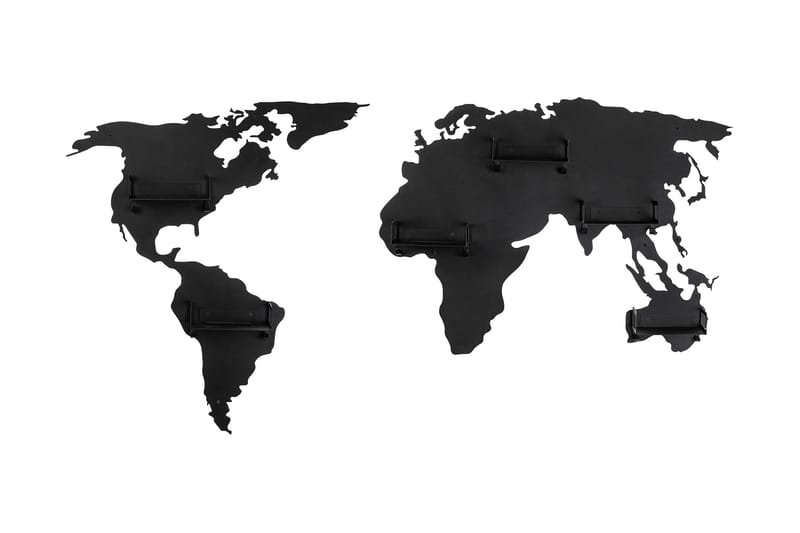 World Map Kleskrok - Svart - Stumtjener - Knagger - Henge knagg