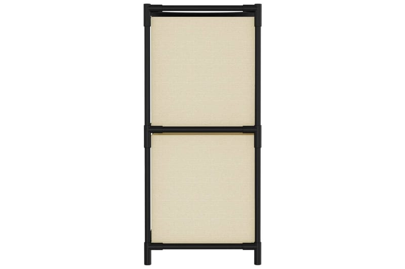beBasic Oppbevaringsskap med 4 stoffkurver kremhvit 63x30x71 cm stål - Krem - Oppbevaring - Oppbevaring til småting - Oppbevaringsbokser